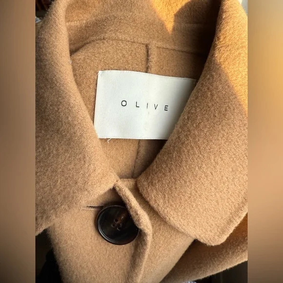 Olive UK Classic Tan Camel Wool Trench Coat with Belt - Picture 5 of 13